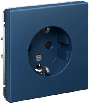 Розетка электрическая Schneider со шторками (Аквамарин)