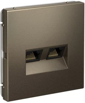 Розетка информационная RJ45 двойная категория 5e (Мокко)