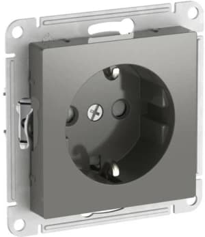 Розетка электрическая Schneider со шторками на автозажимах (Сталь)