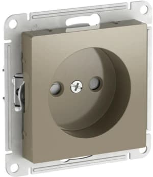 Розетка электрическая Schneider со шторками на автозажимах без заземления (Шампань)