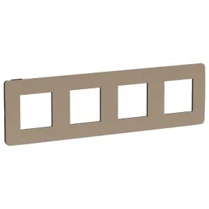 Рамка Schneider Studio Color, 4 поста (песочный/антрацит)