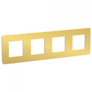 Рамка Schneider Studio Metal, 4 поста (золото/бежевый)