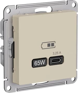 Зарядное устройство USB Schneider, USB-C 3.25A 65Вт, 3.25A (Песочный)