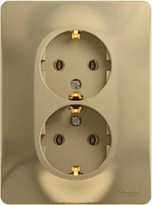 Розетка электрическая Schneider двойная (Титан)