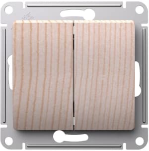 Двухклавишный выключатель (Сосна)