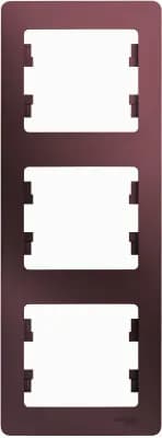 Рамка Systeme Glossa, 3 поста, вертикальная (баклажановый)