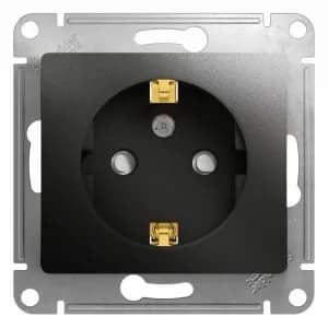 Розетка электрическая Schneider со шторками (Антрацит)