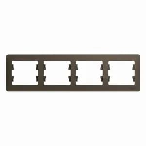 Рамка Systeme Glossa, 4 поста, горизонтальная (шоколад)