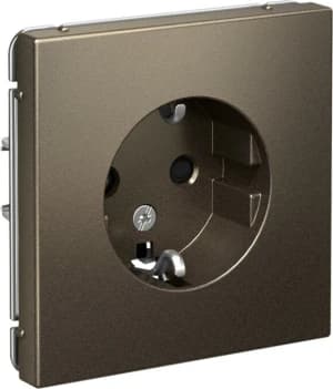 Розетка электрическая Schneider со шторками (Мокко)