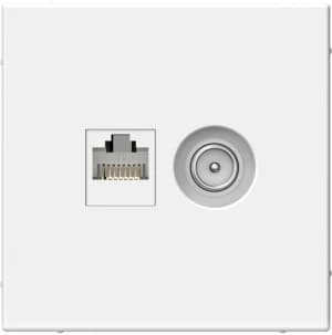 Розетка двойная Systeme Art Gallery ТВ + компьютерная RJ45 кат. 5e (Лотос)