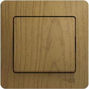 Одноклавишный выключатель в комплекте с рамкой (Дерево дуб)