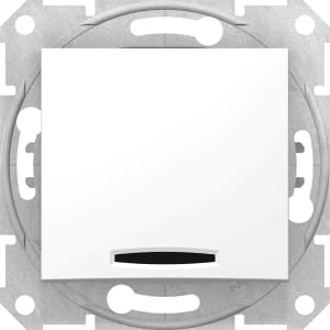 Одноклавишный перекрёстный переключатель с подсветкой (Белый)