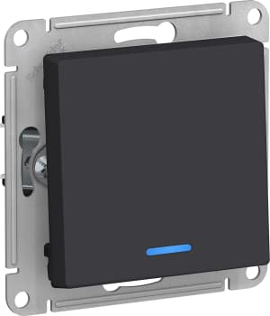 Одноклавишный выключатель с подсветкой (Карбон)