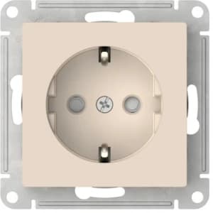 Розетка электрическая Schneider со шторками на автозажимах (Бежевый)
