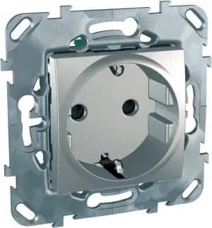 Розетка электрическая Schneider Unica (алюминий)