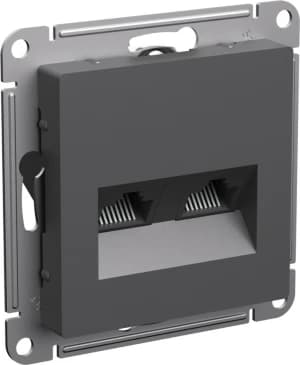 Розетка информационная RJ45 двойная категория 5e (Базальт)