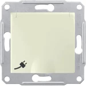 Розетка электрическая Schneider со шторками с откидной крышкой (Бежевый)