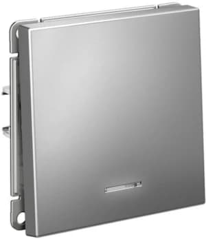 Одноклавишный выключатель с подсветкой (Сталь)