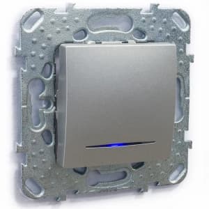 Одноклавишный переключатель с подсветкой (Алюминий)