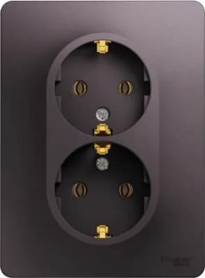 Розетка электрическая Schneider двойная (Сиреневый туман)