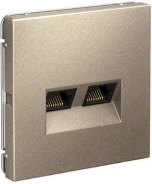 Розетка информационная RJ45 двойная категория 6a (Шампань)