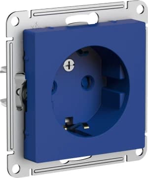 Розетка электрическая Schneider со шторками (Аквамарин)