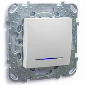 Одноклавишный выключатель с подсветкой (Белый)