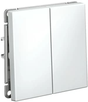 Двухклавишный переключатель на автозажимах (Белый)