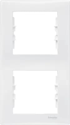 Рамка Schneider Sedna, 2 поста, вертикальная, белая