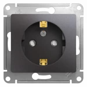 Розетка электрическая Schneider со шторками (Графит)