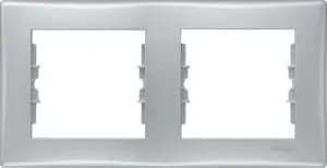 Рамка Schneider Sedna, 2 поста, горизонтальная (алюминий)