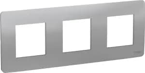 Рамка Schneider Studio, 3 поста (алюминий)