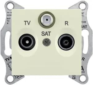 Розетка телевизионная/радио/спутник Sedna оконечная, 1 dB (бежевый)
