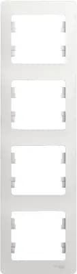 Рамка Systeme Glossa, 4 поста, вертикальная, белая