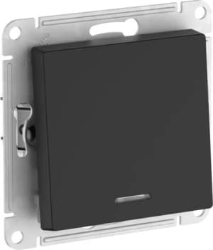 Одноклавишный выключатель с подсветкой на автозажимах (Карбон)