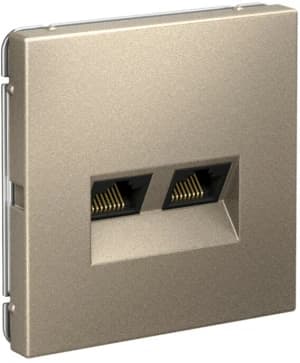 Розетка информационная RJ45 двойная категория 5e (Шампань)