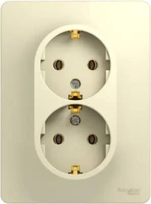 Розетка электрическая Schneider двойная (Бежевый)
