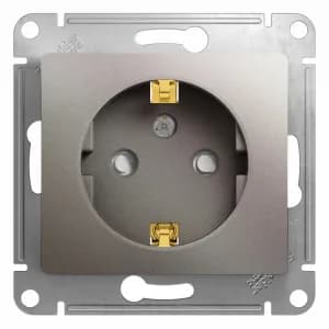 Розетка электрическая Schneider со шторками (Платина)
