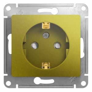 Розетка электрическая Schneider со шторками (Фисташковый)