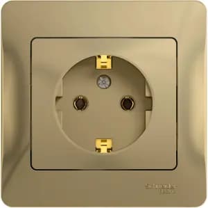 Розетка электрическая Schneider с рамкой (Титан)