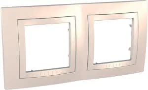 Рамка с декоративным элементом, 2 места (бежевый)