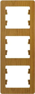 Рамка Systeme Glossa, 3 поста, вертикальная (дерево дуб)