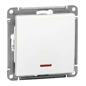 Одноклавишный выключатель с подсветкой (Белый)