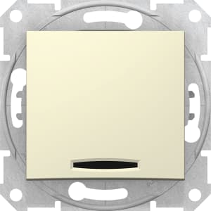 Одноклавишный перекрёстный переключатель с подсветкой (Бежевый)