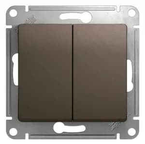 Двухклавишный выключатель (Шоколад)