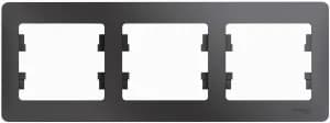 Рамка Systeme Glossa, 3 поста, горизонтальная (графит)