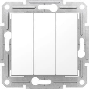 Трёхклавишный выключатель (Белый)