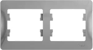 Рамка Systeme Glossa, 2 поста, горизонтальная (алюминий)