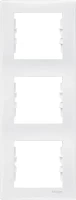 Рамка Schneider Sedna, 3 поста, вертикальная, белая