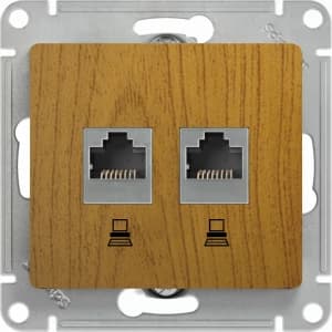 Розетка информационная Schneider Glossa (дерево дуб)